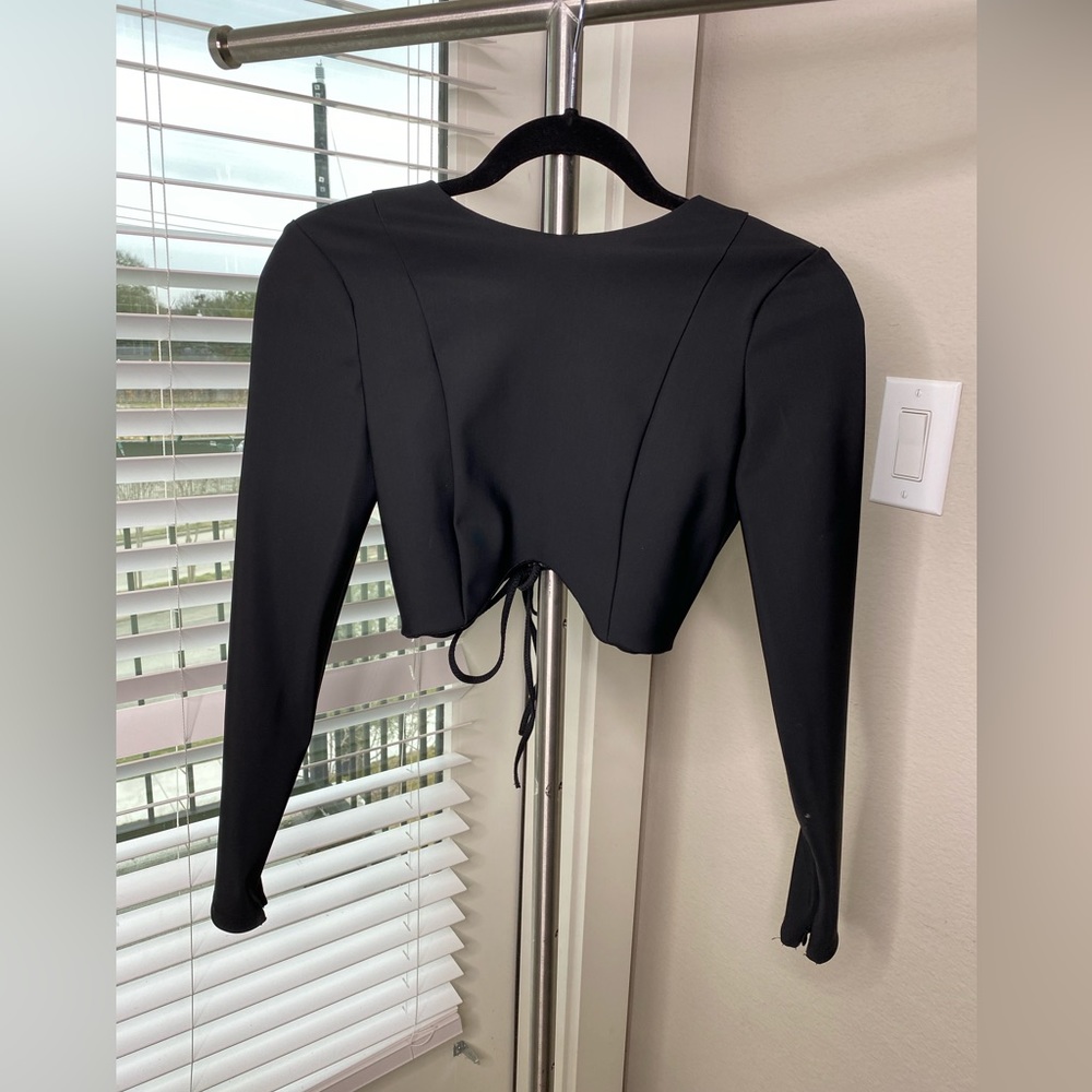 Zara cropped long sleeve top
